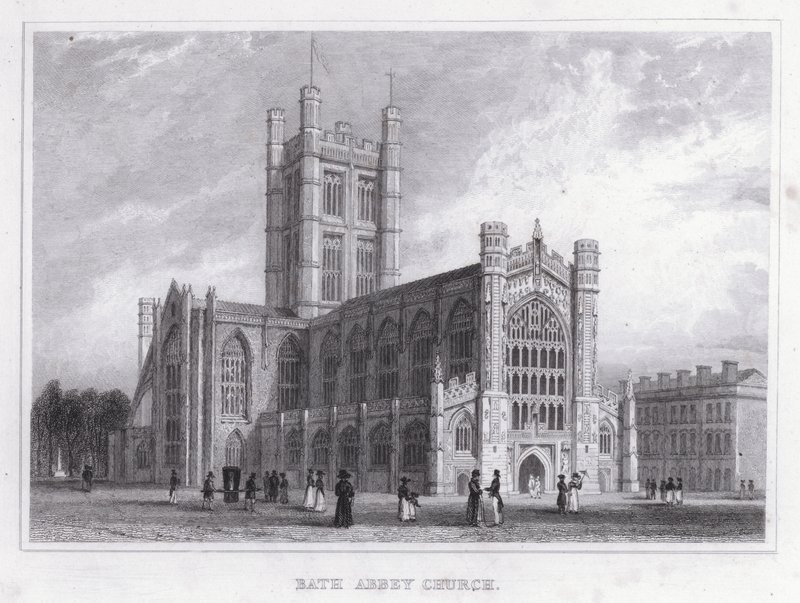 Bath Abbey templom (metszet) alkotó: Thomas Hosmer Shepherd