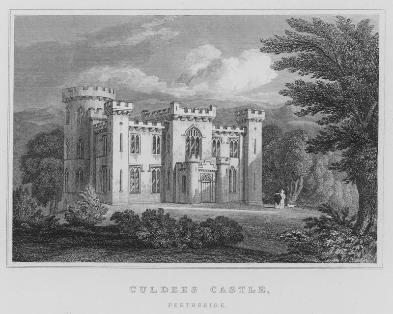 Culdees kastély, Perthshire (metszet) alkotó: Thomas Hosmer Shepherd