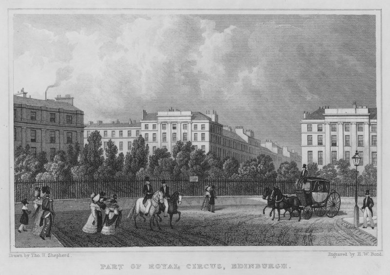 A Royal Circus része, Edinburgh (metszet) alkotó: Thomas Hosmer Shepherd