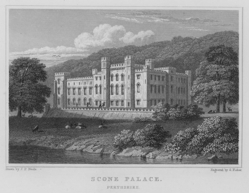 Scone Palace, Perthshire (metszet) alkotó: Thomas Hosmer Shepherd