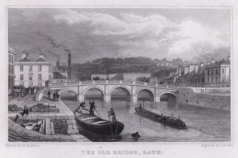 Az Öreg híd, Bath (metszet) alkotó: Thomas Hosmer Shepherd