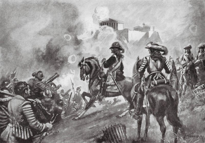 Francesco Morosini bombázza a Parthenont alkotó: Thomas Hutchison Peddie