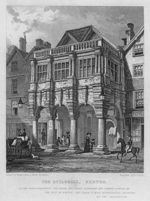 The Guildhall, Exeter (metszet) alkotó: Thomas Mann (after) Baynes