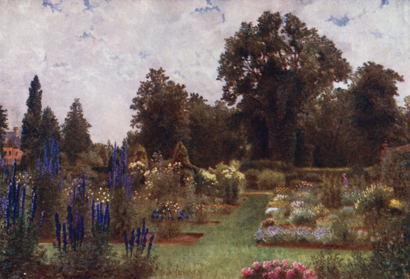 Kew Gardens: Herbaceous Gardens (színes litho) alkotó: Thomas Mower Martin