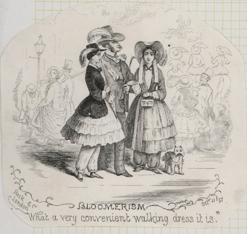 Viktoriánus női divat: bloomers (metszet) alkotó: Thomas Onwhyn