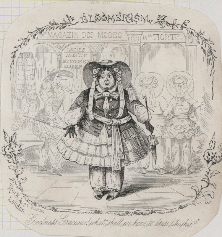 Viktoriánus női divat: bloomers (metszet) alkotó: Thomas Onwhyn