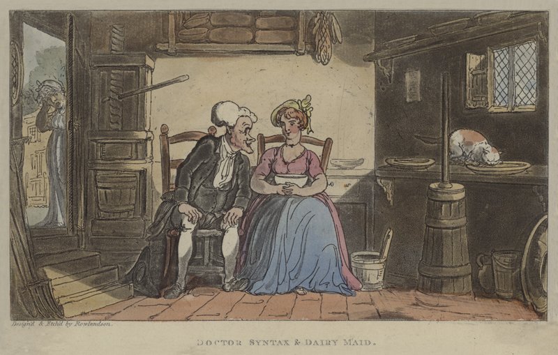 Doctor Syntax és Dairy Maid alkotó: Thomas Rowlandson