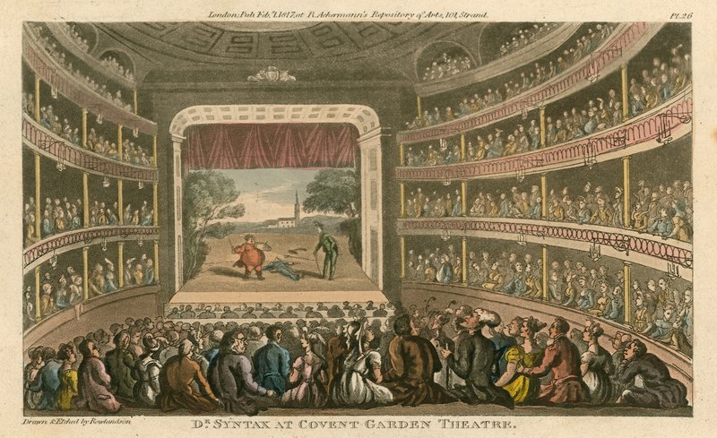 Dr Syntax a Covent Garden Színházban, Londonban alkotó: Thomas Rowlandson