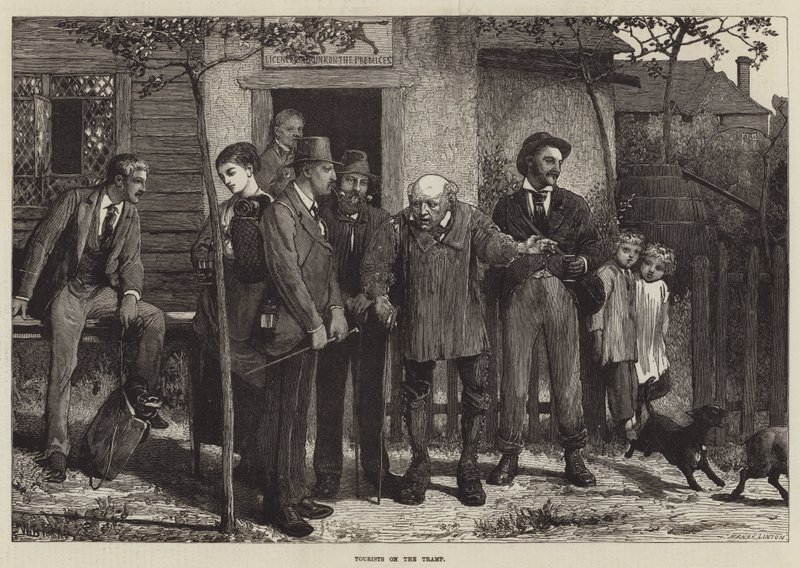 Turisták a csavargón alkotó: Valentine Walter Lewis Bromley