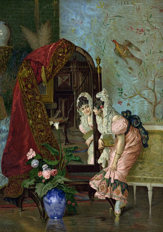 Coquetry (chromolitho) alkotó: Vincente Gonzalez Palmaroli