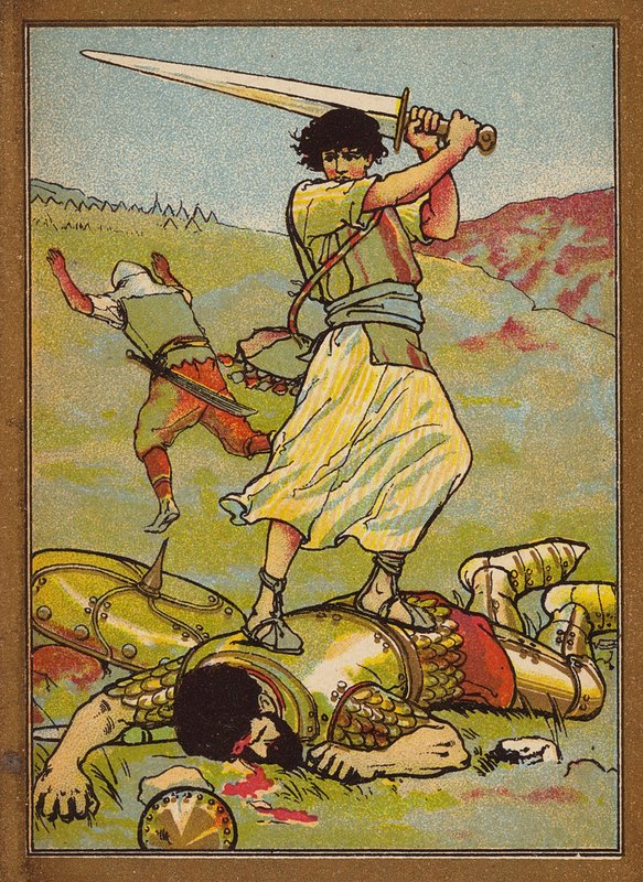 Dávid és Góliát (színes litográfia) alkotó: W.S. Stacey