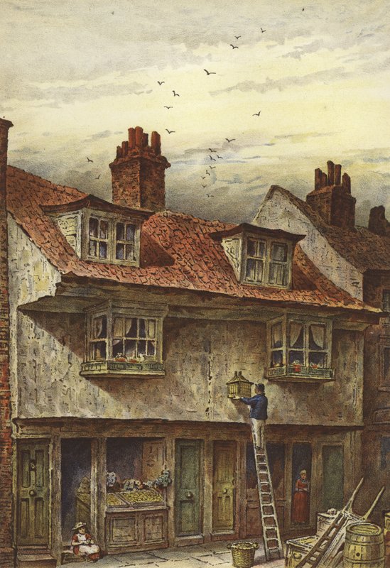 Régi házak, Saffron Hill (chromolitho) alkotó: Waldo Sargeant