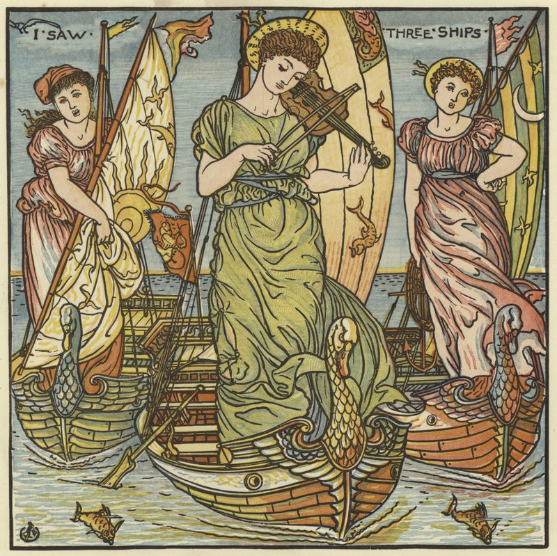 Három hajót láttam alkotó: Walter Crane