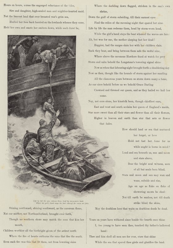 Grace Darling, A C Swinburne alkotó: Walter Paget