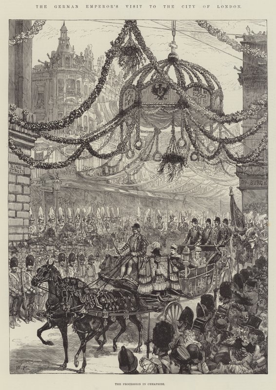 A német császár látogatása a londoni Cityben alkotó: Walter Paget