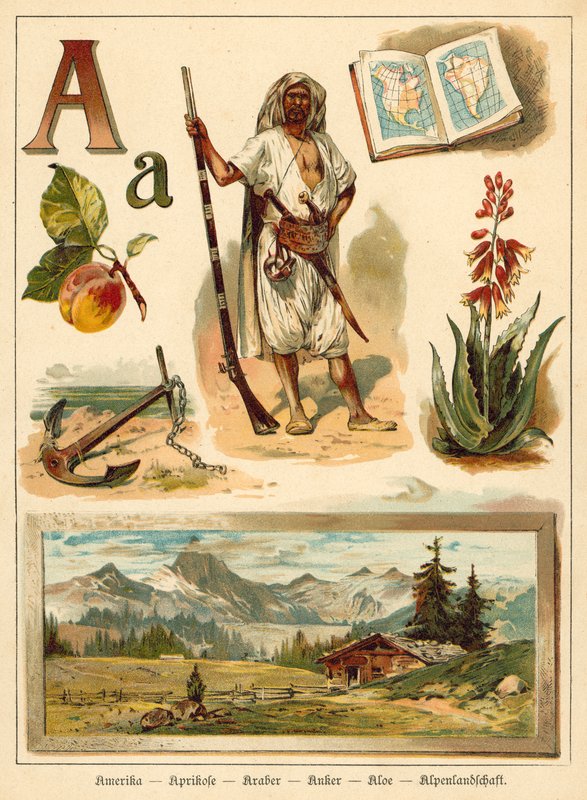A betű (chromolitho) alkotó: Walter Zweigle