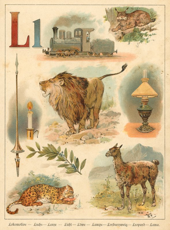 L betű (chromolitho) alkotó: Walter Zweigle