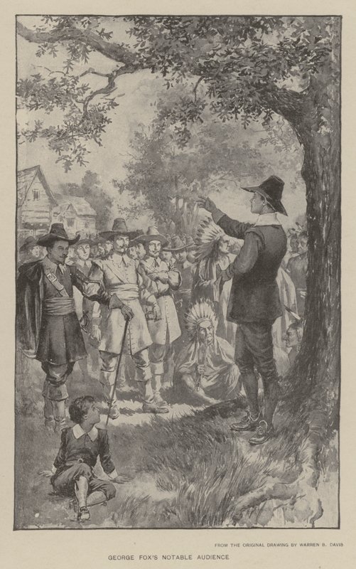 George Fox nevezetes közönsége (litho) alkotó: Warren B. Davis