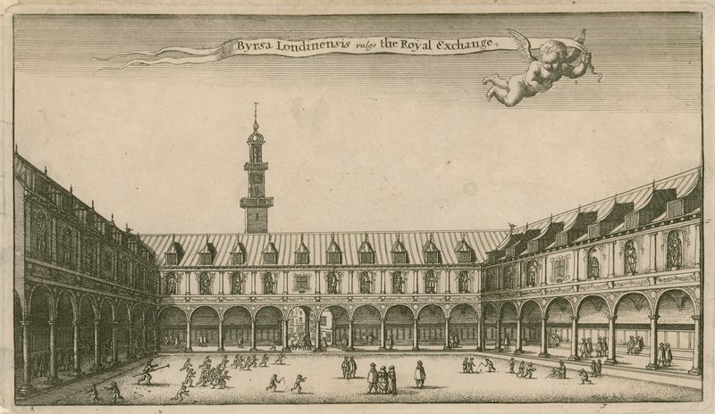 A londoni királyi tőzsde belseje alkotó: Wenceslaus Hollar