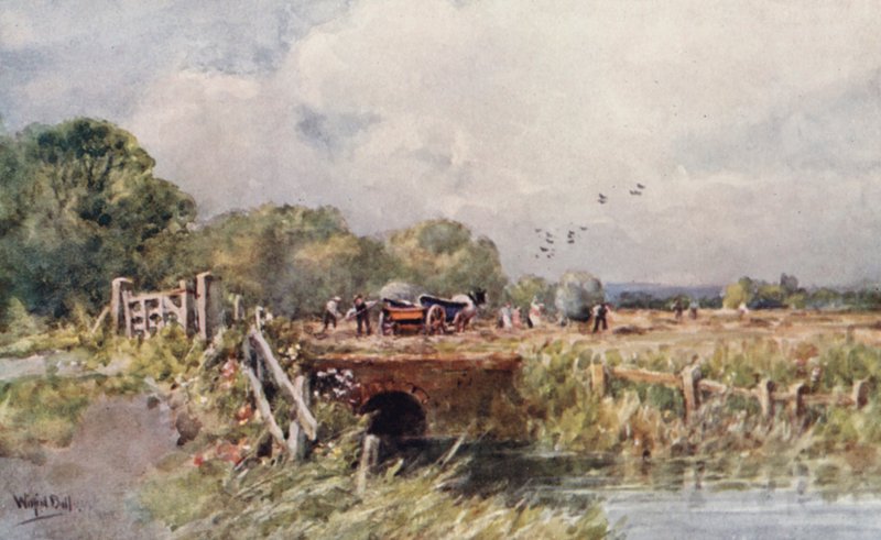Szénakészítés (színes litográfia) alkotó: Wilfrid Williams Ball