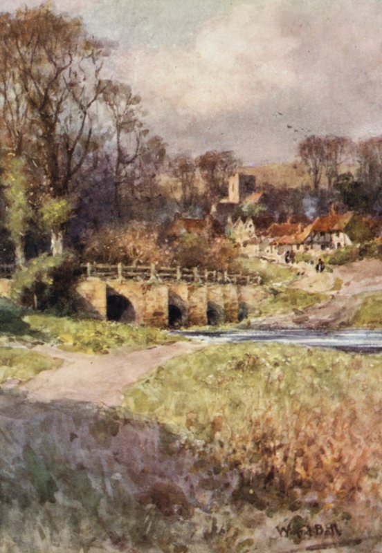 Sutton Village látképe (színes litográfia) alkotó: Wilfrid Williams Ball