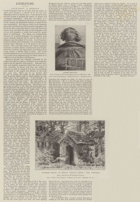 Tennyson, egy emlékirat alkotó: William Biscombe Gardner