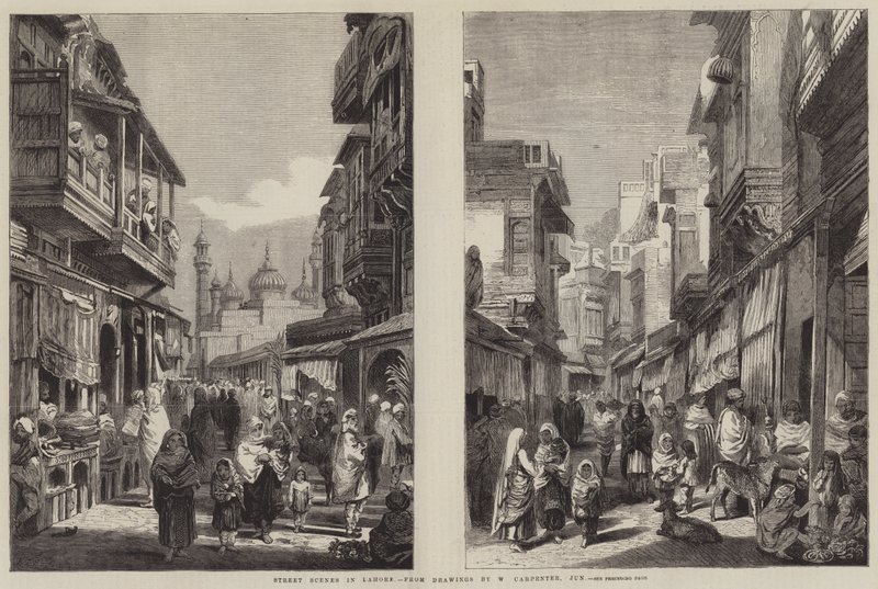 Utcai jelenetek Lahore-ban alkotó: William Carpenter