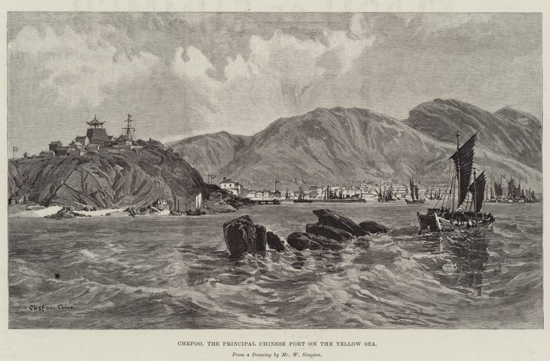 Chefoo, a Sárga-tenger fő kínai kikötője alkotó: William Crimea Simpson