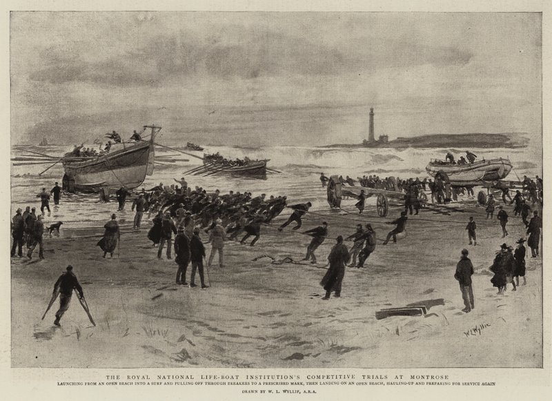 A Royal National Life-Boat Institution versenyvizsgái Montrose-ban alkotó: William Lionel Wyllie