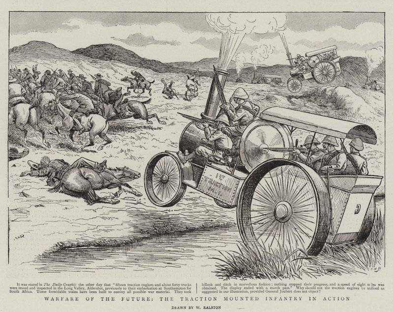 Warfare of the Future, a Traction Mounted Infantry in Action alkotó: William Ralston