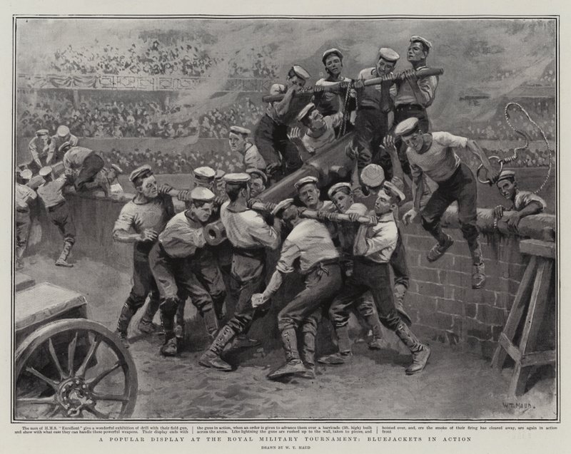 Népszerű bemutató a Királyi Katonai Tornán, Bluejackets in Action alkotó: William T. Maud