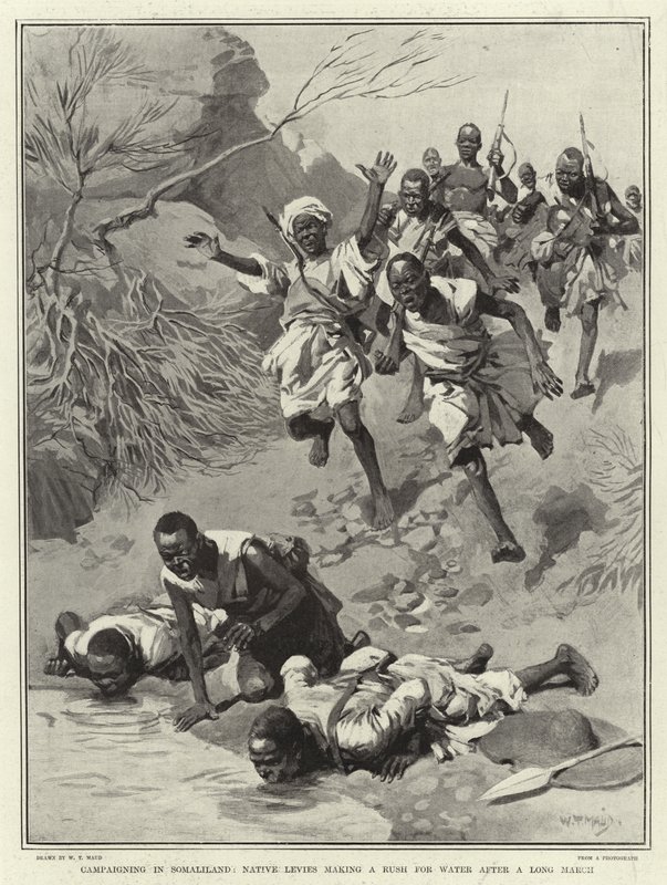 Szomáliföldön kampányol, a Native Levies egy Rush for Water-t készít egy hosszú március után alkotó: William T. Maud