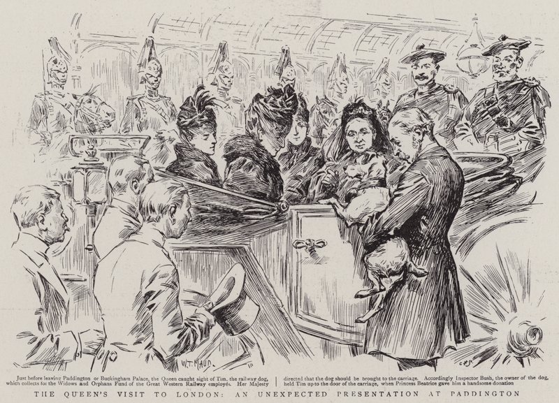 A királynő londoni látogatása, váratlan előadás Paddingtonban alkotó: William T. Maud