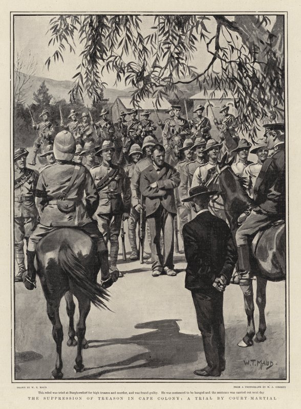 Az árulás visszaszorítása Cape Colonyban, a haditörvényszék tárgyalása alkotó: William T. Maud