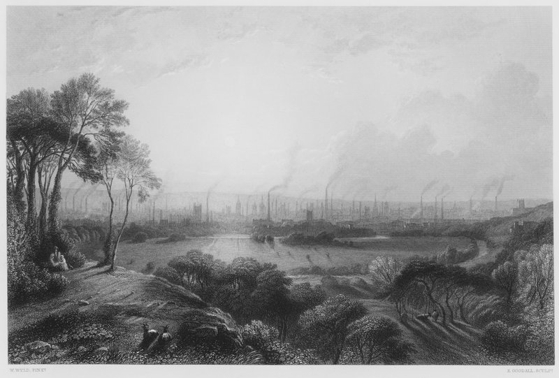 Manchester, a Kersal Moorból, a Királyi Gyűjtemény képéről alkotó: William Wyld