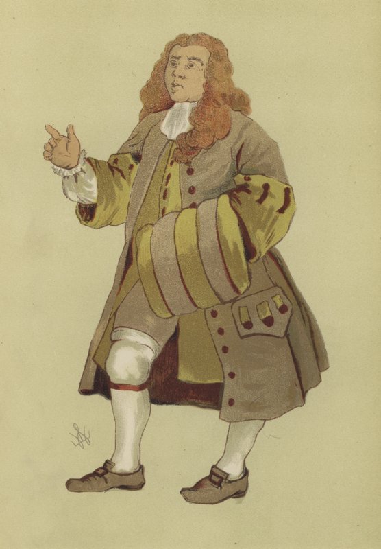 Férfi jelmez II. György uralkodásának idejéből, 1730 alkotó: William after Hogarth