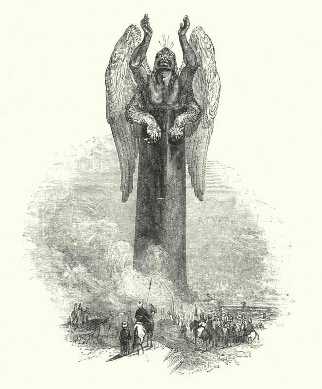 Az Efreet az oszlopban (metszet) alkotó: William (after) Harvey