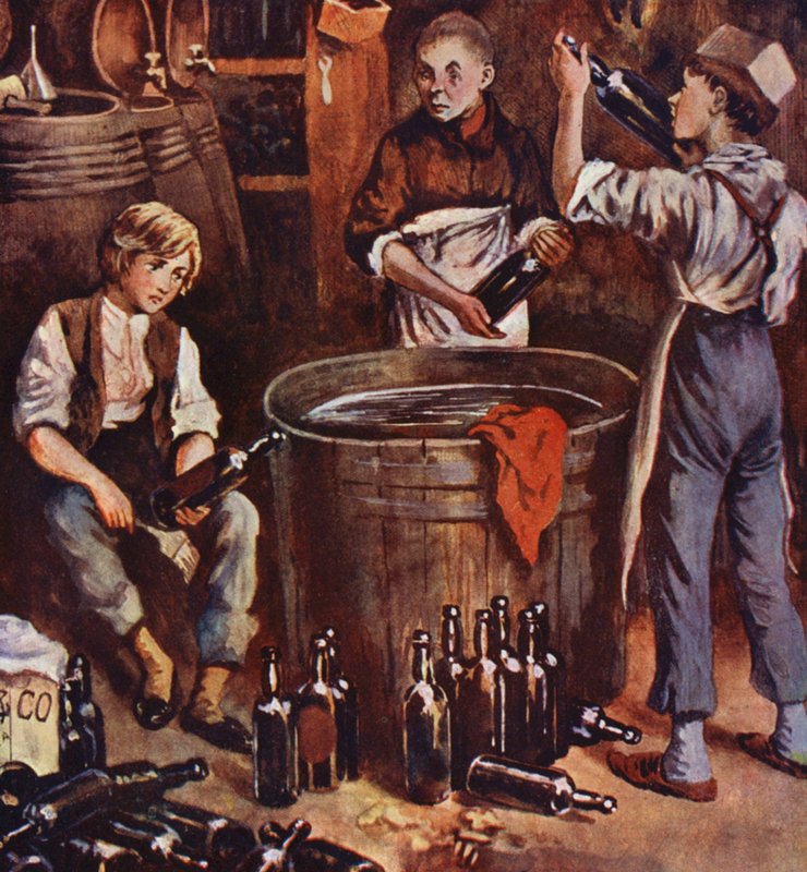 David Copperfield gyermekkora (színes litográfia) alkotó: William (after) Rainey