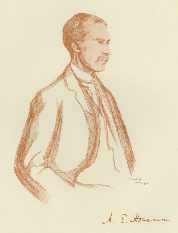 A E Housman, portré (litho) alkotó: William (after) Rothenstein