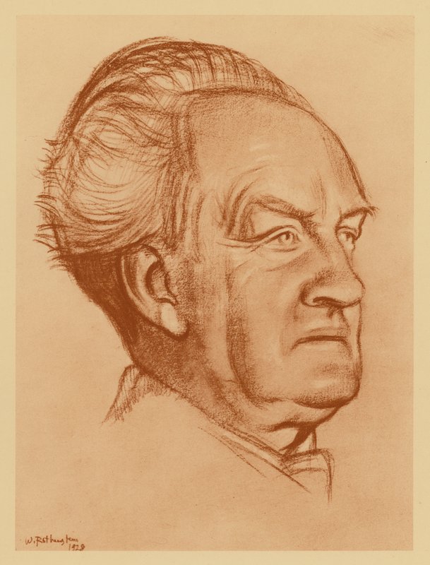 Gerhart Hauptmann portréja (litográfia) alkotó: William (after) Rothenstein