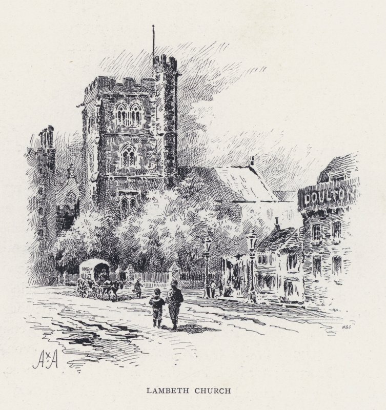 Lambeth templom (metszet) alkotó: William Alexander Ansted