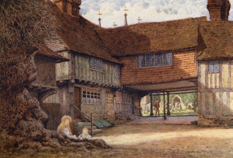 The Lych Gate, Penshurst (színes litográfia) alkotó: William Biscombe Gardner