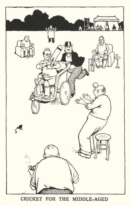 Krikett középkorúaknak (litho) alkotó: William Heath Robinson