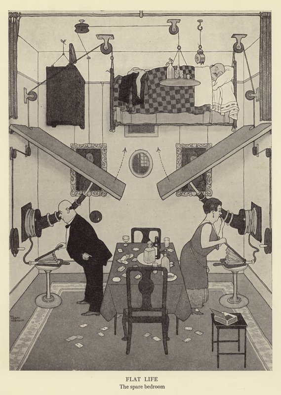 Lapos élet, a tartalék hálószoba litho alkotó: William Heath Robinson