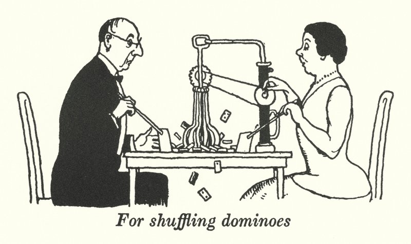 Dominó keveréshez (litó) alkotó: William Heath Robinson