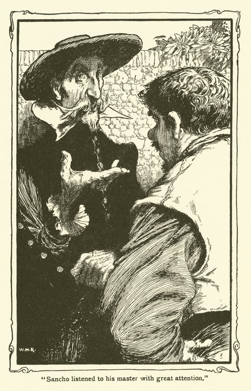 Illusztráció: Don Quijote (litho) alkotó: William Heath Robinson