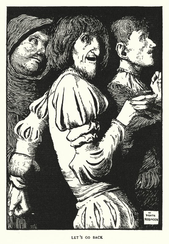 Menjünk vissza (litho) alkotó: William Heath Robinson