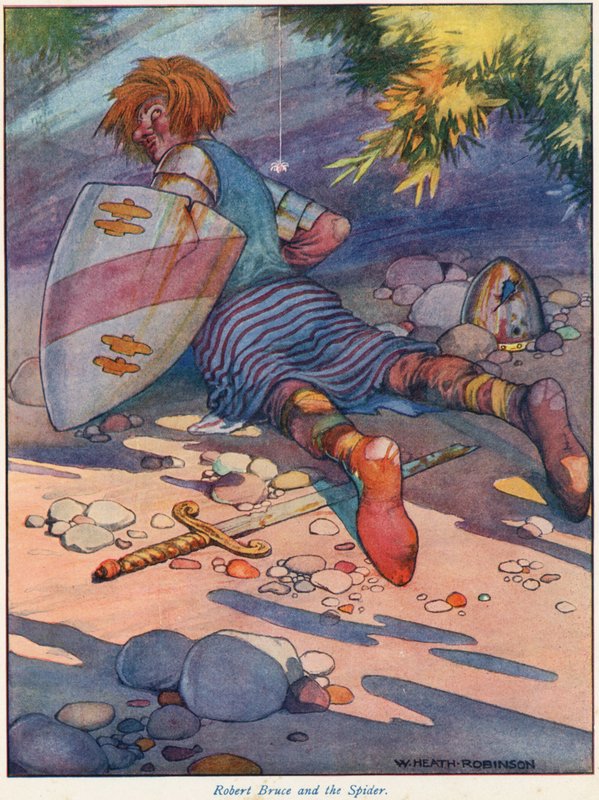 Robert Bruce és a pók alkotó: William Heath Robinson