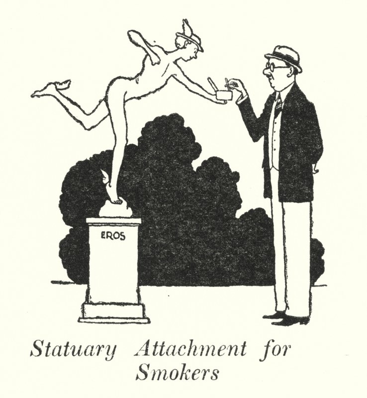 Szobortartozék dohányosoknak (litho) alkotó: William Heath Robinson