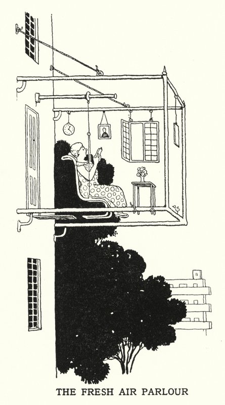The Fresh Air Parlor (litho) alkotó: William Heath Robinson